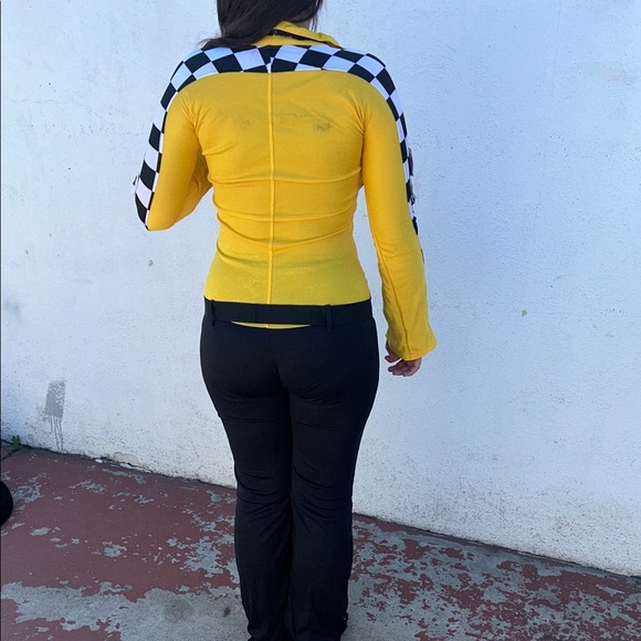 Leg Avenue Racing-Inspired Yellow and Black Jumpsuit - Picture 2 of 13